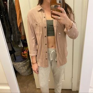 Dusty pink button up shirt